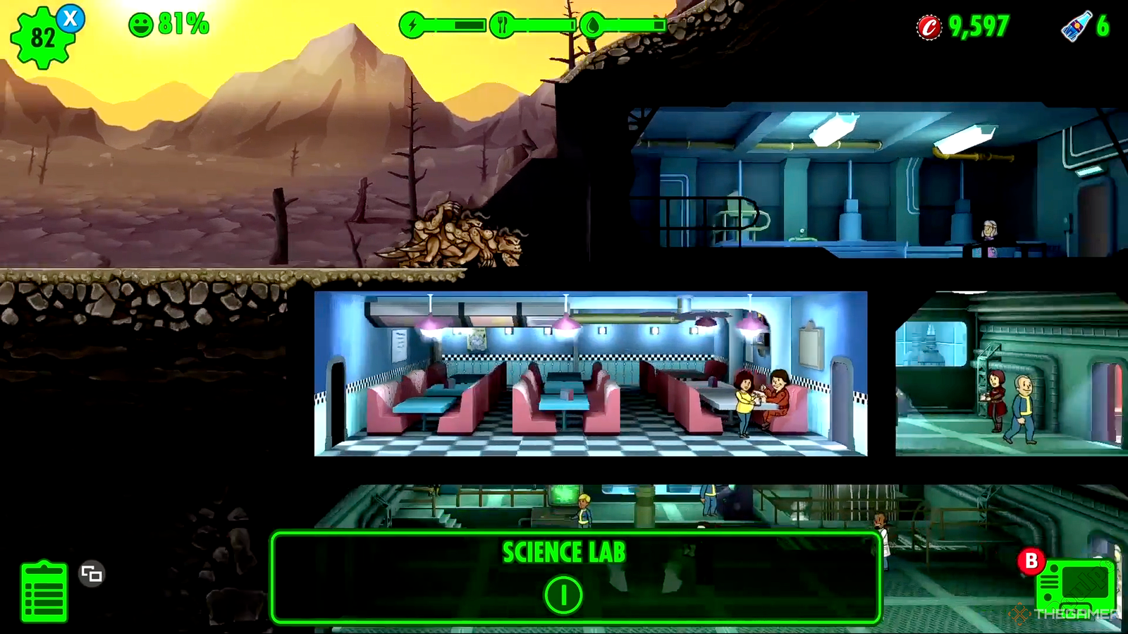 Deathclaws attacking the Vault Door in Fallout Shelter