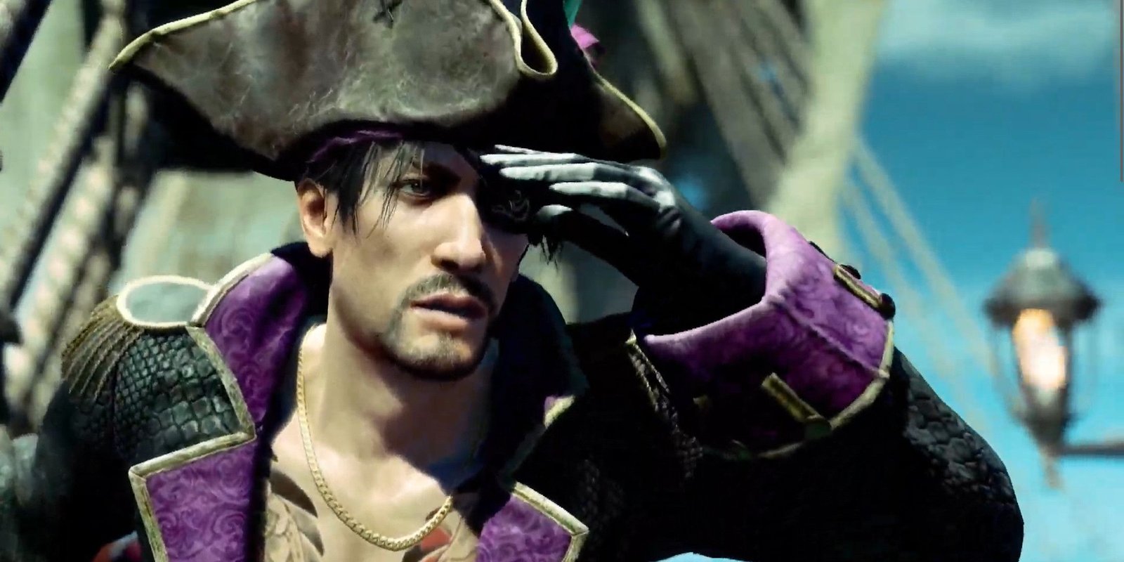 Goro Majima dressed as a pirate in Like a Dragon: Pirate Yakuza in Hawaii.