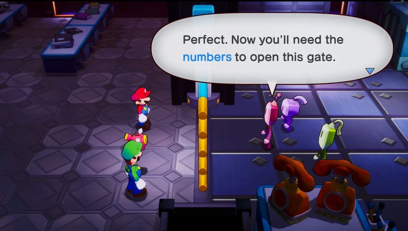 Mario and Luigi talking to prisoners on Lottacoin Island in Mario & Luigi: Brothership.