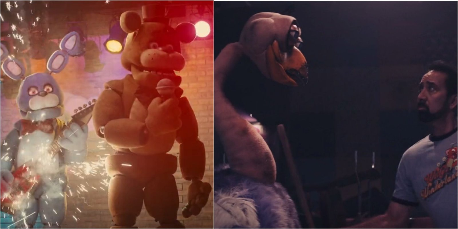 Five Nights At Freddy's VS Willys Wonderland: Freddy's Gang And Nick Cage Encountering Ozzy The Ostrich